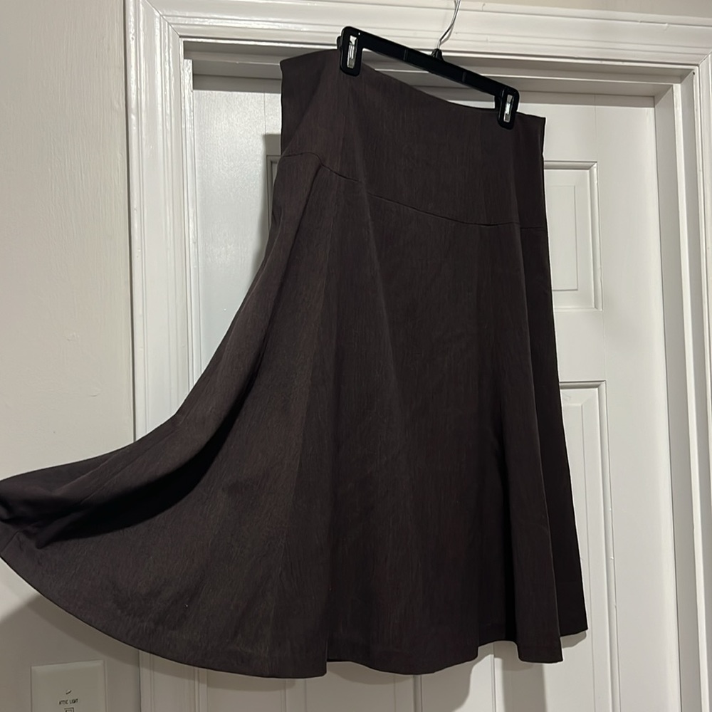 Eddie Bauer A-Line swing skirt in deep chocolate